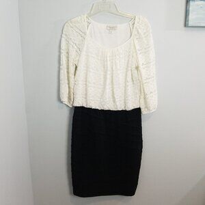 DressBarn White & Black Lace Cocktail Dress 4 Small